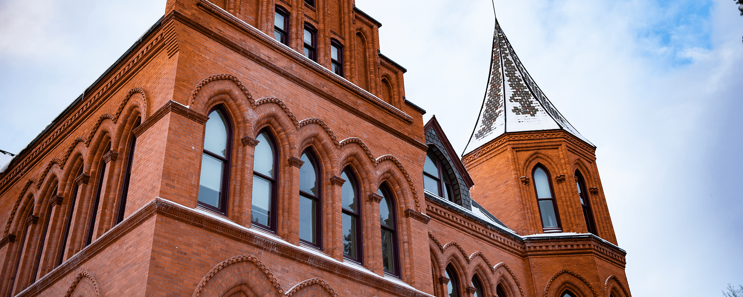 Snow on Main Hall at Montana Western